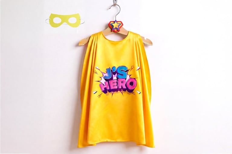 J's Hero Cape with Eye Mask - Yellow