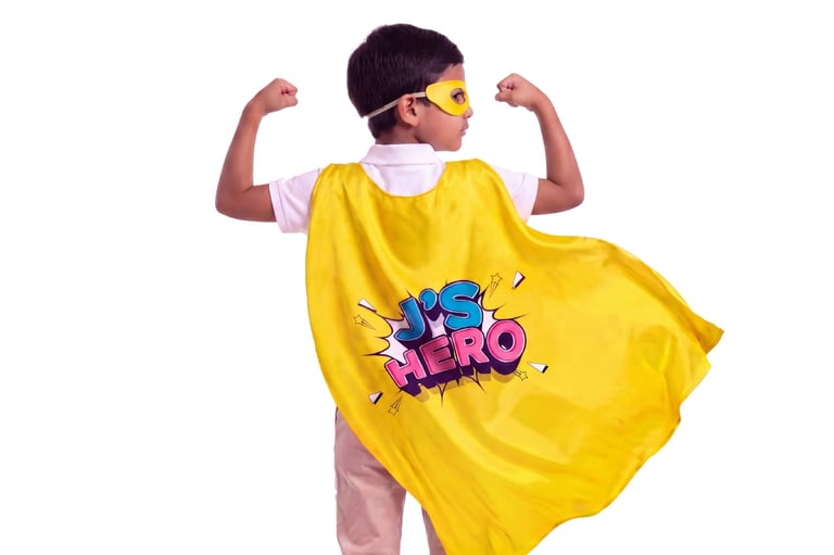 J's Hero Cape with Eye Mask - Yellow