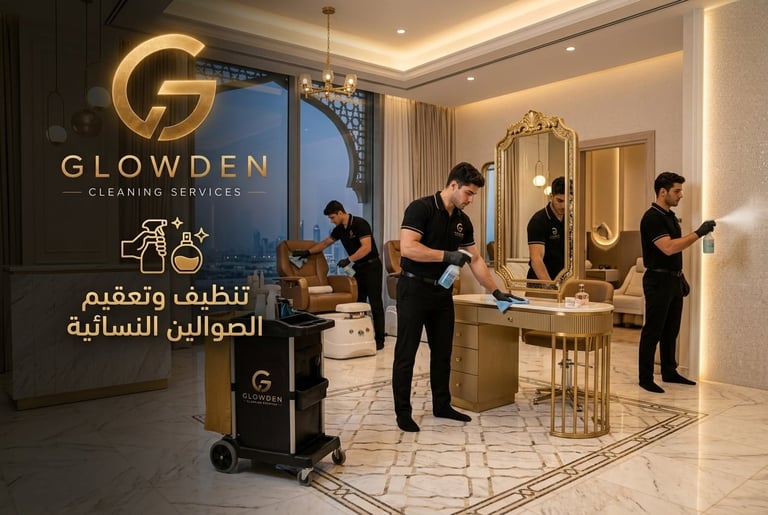 تنظيف وتعقيم الصوالين النسائية