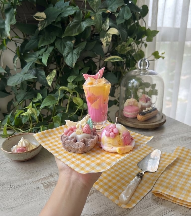 Sweet Treats Candle Workshop: Waffle, Ice Cream & Drink