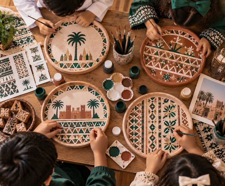 نقوش سعودية - الرسم على صينية
