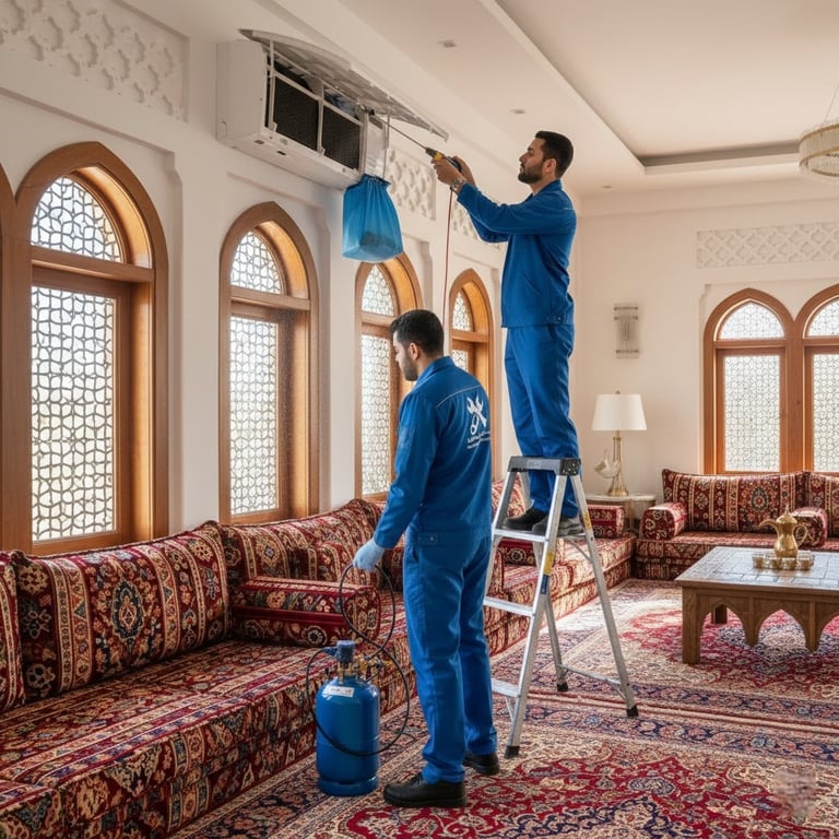 خدمة تنظيف جميع الوحدات مع الفريون