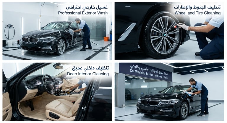 غسيل سيارات داخلي وخارجي 🚗✨ 