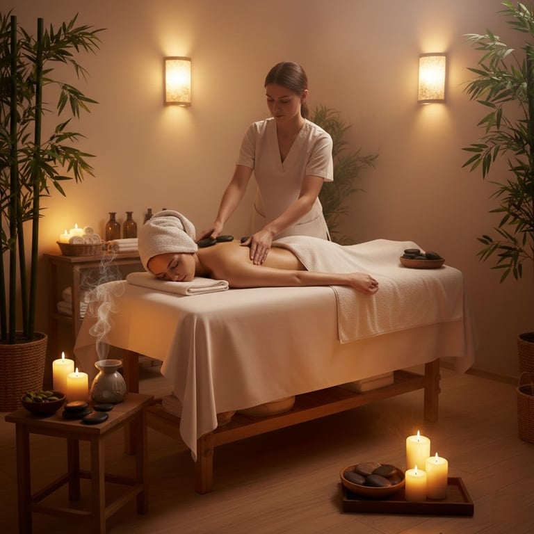 مساج بالأحجار الساخنة (Hot stone massage)