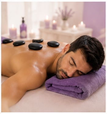 مساج الأحجار الساخنه