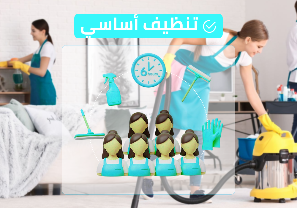 (طاقم ٦) ٦ ساعة تنظيف أساسي