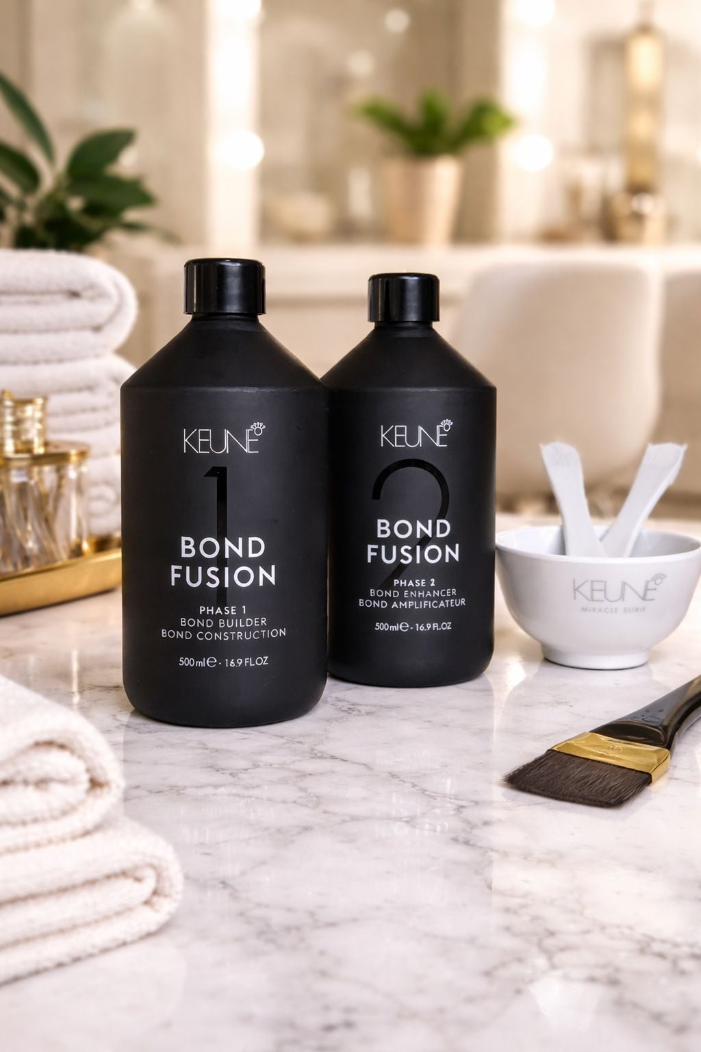 علاج إعادة بناء روتبط الشعر من كيون مع وبعد صبغة الشعر والهيلايت 