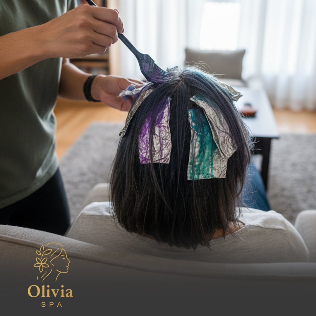 صبغه شعر فوق الكتف